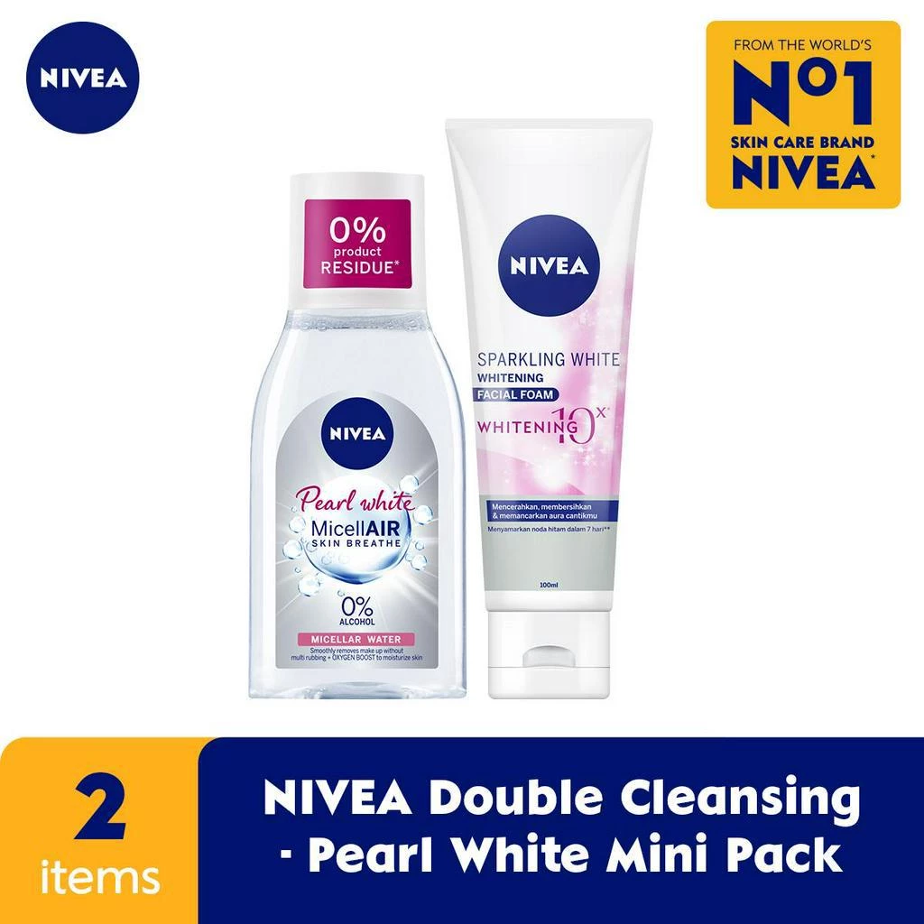 NIVEA Sparkling Bright Facial Foam + MicellAir Pearl & White 125mL