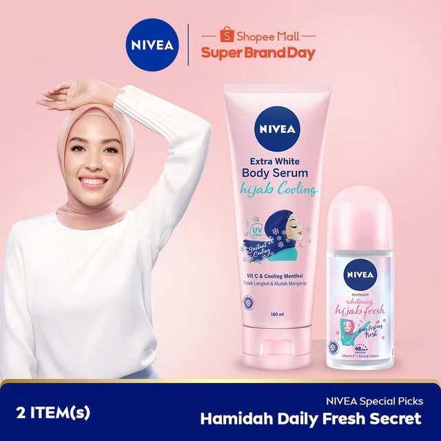 NIVEA Body Care Hijab Body Serum 180 ml + Hijab Deodorant Roll-On 50 ml