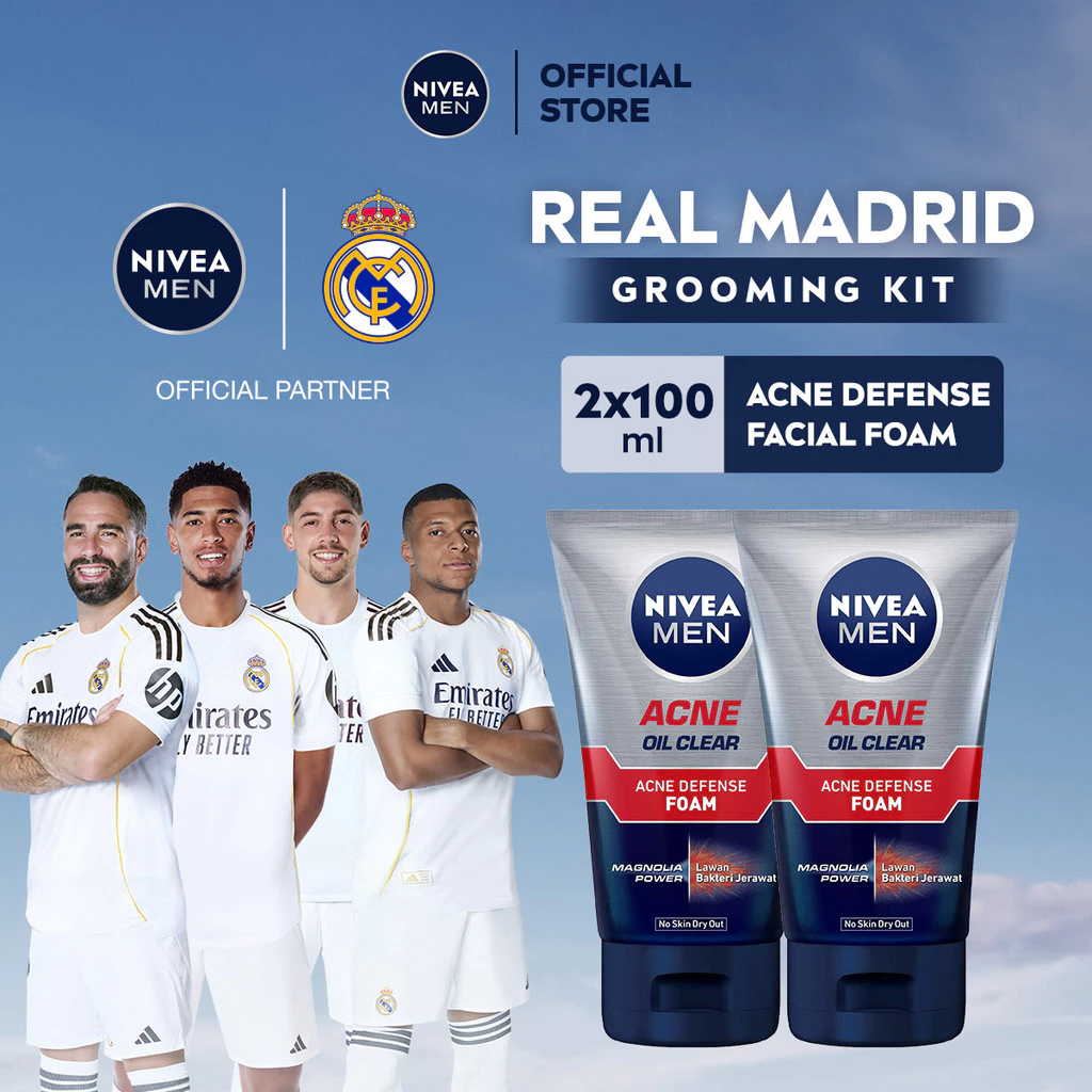 NIVEA MEN Personal Care Men Acne Oil Clear Acne Defense Foam 100mL Twinpack