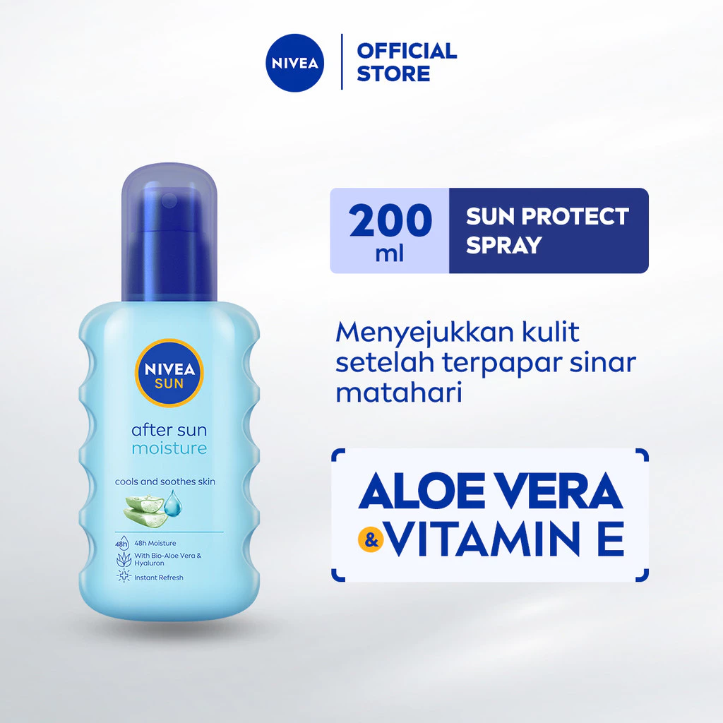 NIVEA SUN Body SPF Spray Extra Protect After Sun Spray 200ml - Sunscreen Sunblock Melembabkan Daily Body Care Harian Proteksi Perlidungan Sinar Matahari UV - Tahan Air, Cepat Menyerap, Tidak Berminyak, Tidak Lengket