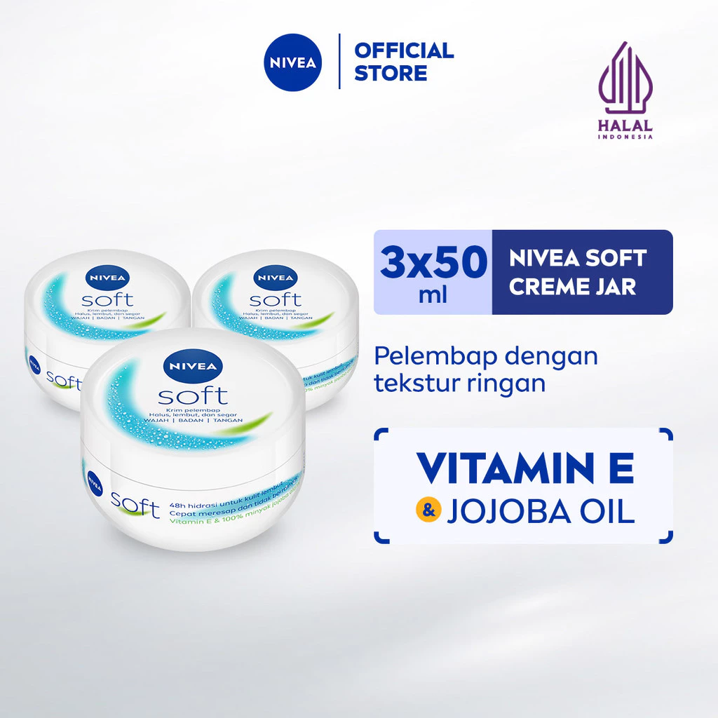 NIVEA Soft Jar 50ml Triplepack