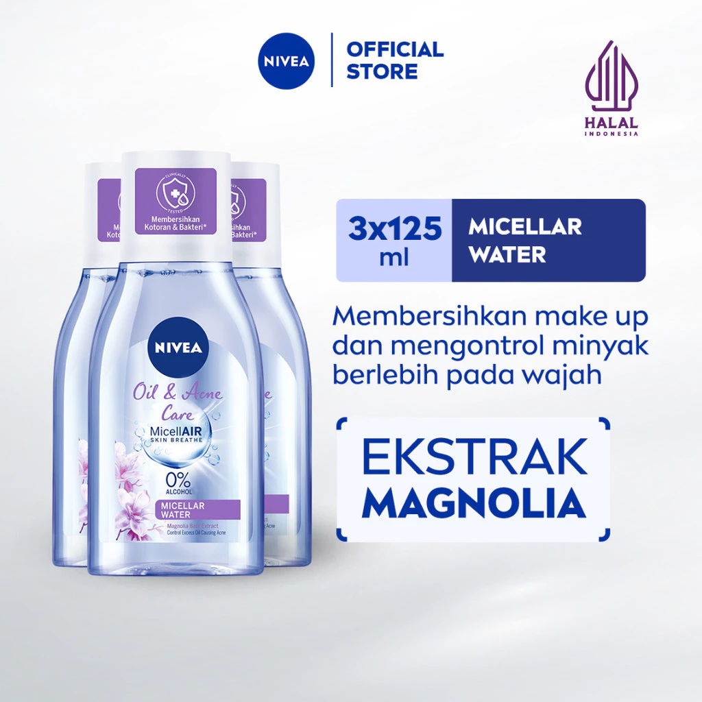 NIVEA MicellAir Oil & Acne Care 125mL Micellar Water (Triplepack)
