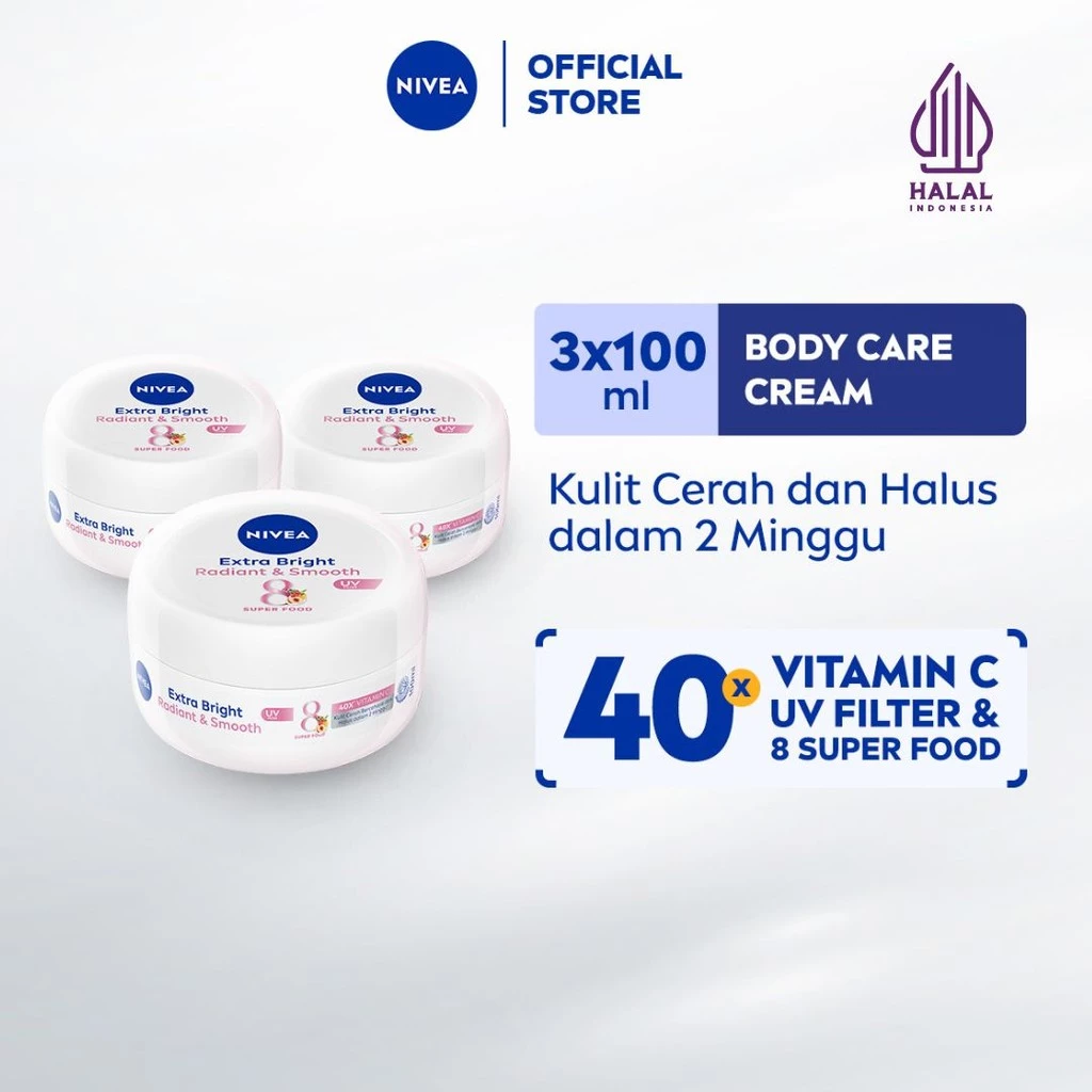 NIVEA Extra White Radiant & Smooth Creme 100mL Triplepack