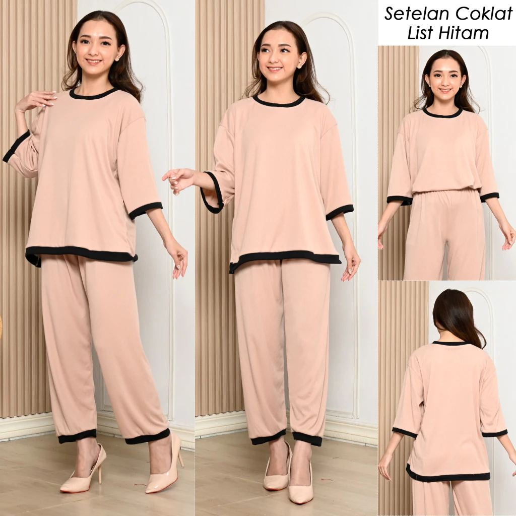 RILLO - One Set Wanita Knit Vara Kombinasi