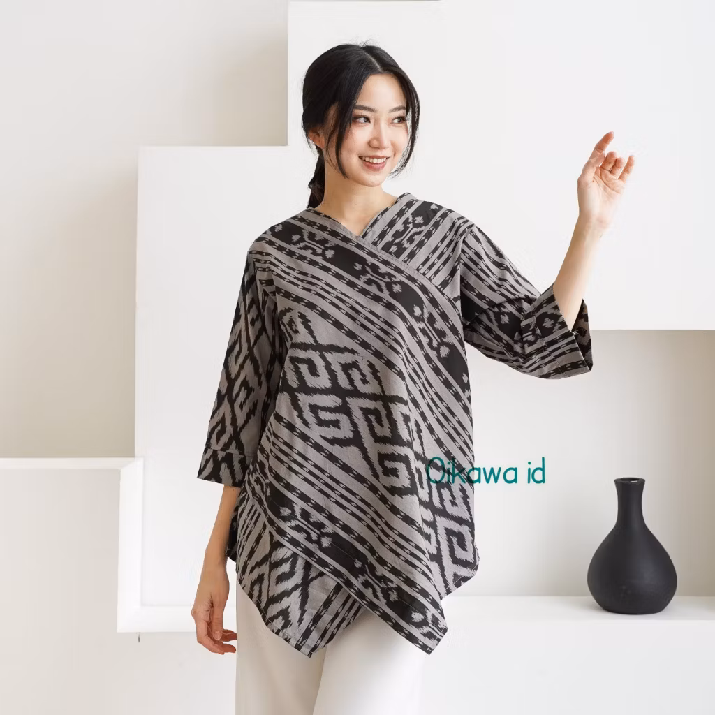 Blouse Motif Songket | Blus Batik Tenun Etnik
