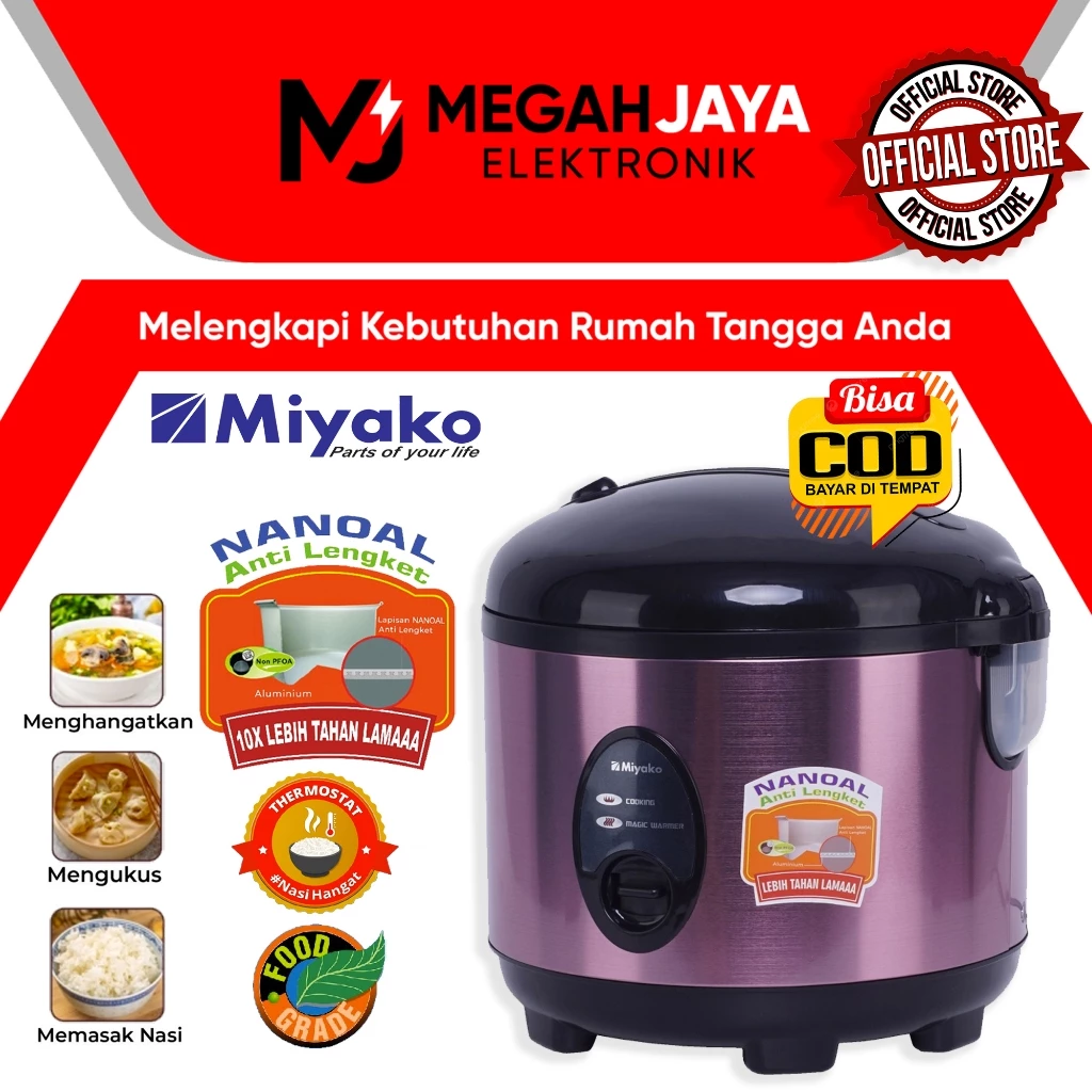 [COD READY] RICE COOKER / MAGIC COM MIYAKO MCM-508 SBC ANTI LENGKET NANOAL / MCM 508 SBC (1,8 LITER)