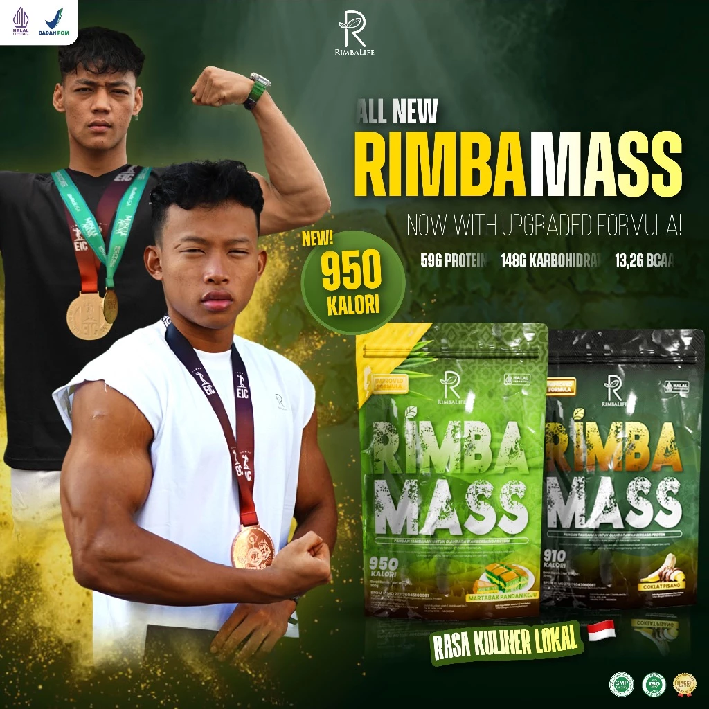 Rimbalife Rimbamass Rimba Mass Susu Weight Gainer 2 lbs / 900gram Halal BPOM