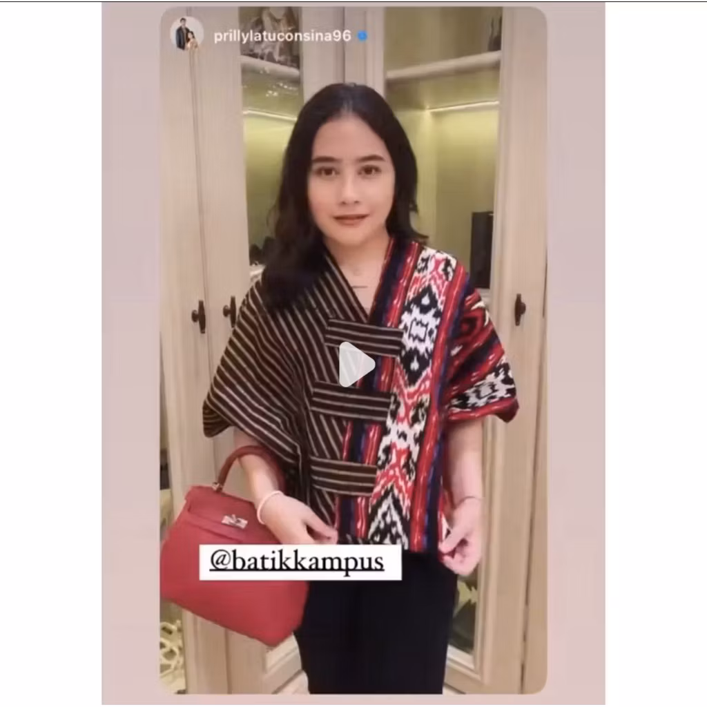KEISHAN.ID - CROP TOP ETNIK BATIK MODEL OVER SIZE ATASAN TENUN BLUS KANTOR ATASAN SONGKET MAFIA BATI