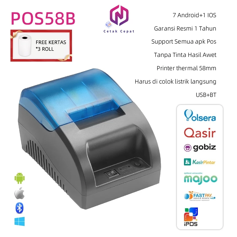 01. Printer Thermal 58mm Bluetooth Desktop