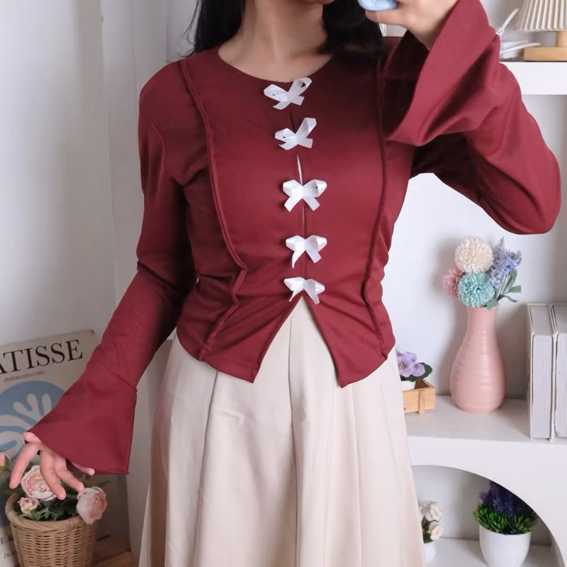 LEORA BLOUSE KNIT PITA LUCU