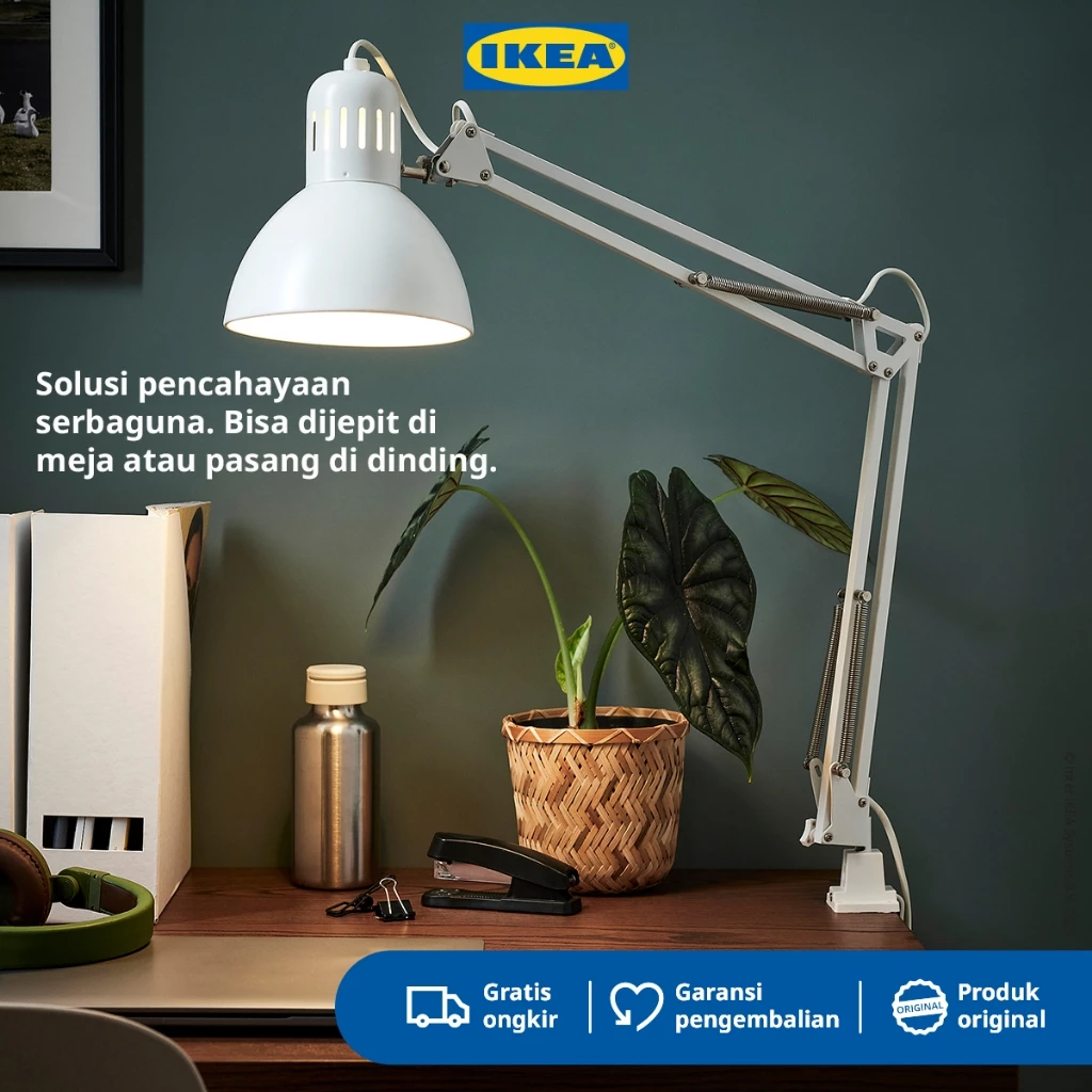 IKEA TERTIAL Lampu Meja / Lampu Baca Jepit Minimalis Putih