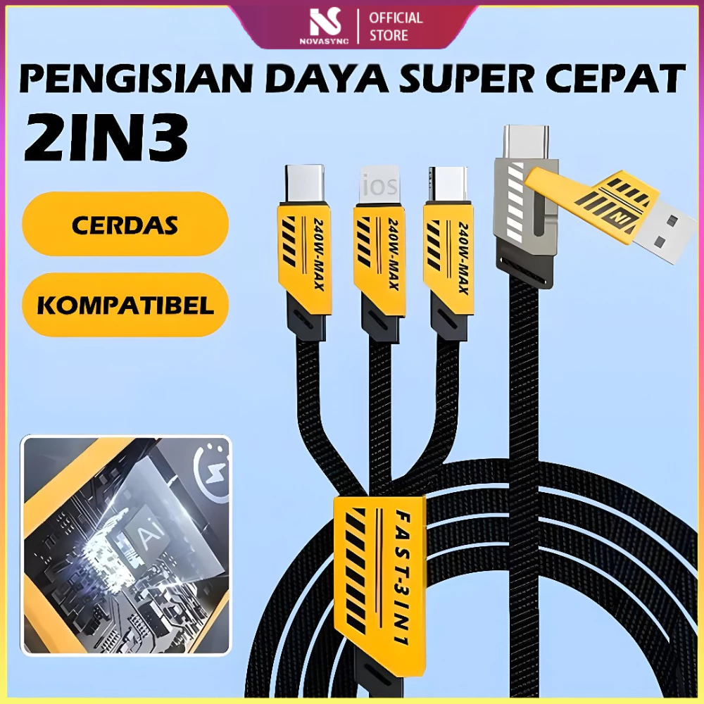 Kabel Charger 3in1 240W Fast Charging